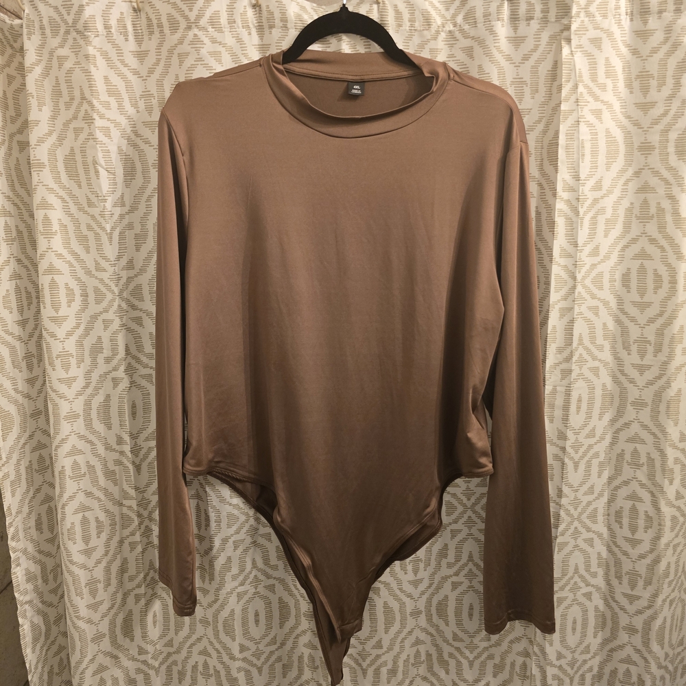 Elegant Light Brown Women's Long Sleeve Top